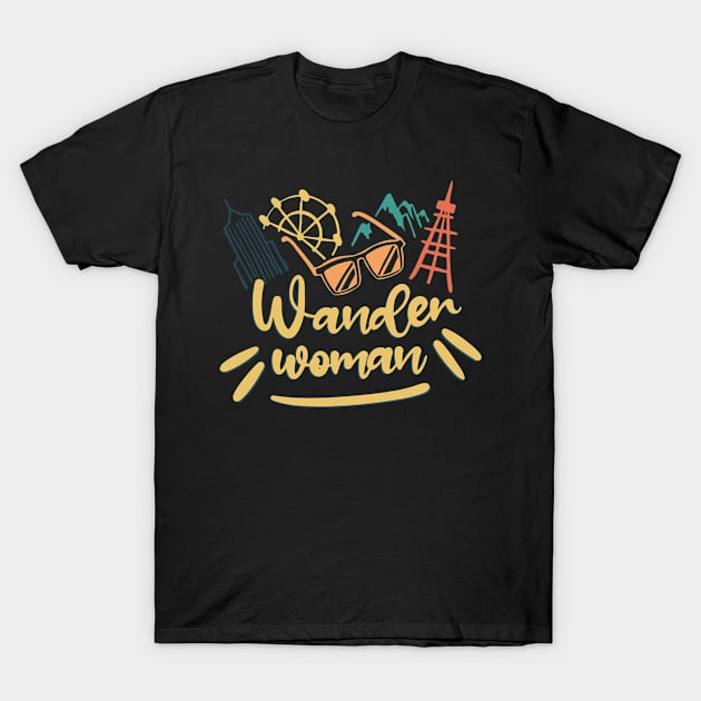 Vintage Wander woman Exploring Traveling Camping Lover Top T-Shirt by tshirtguild